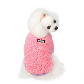 cat and dog clothes autumn and winter warm and fleece (Color: Pink)