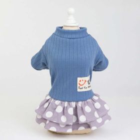 Cat Dog Wedding Dress Yorkshire Clothes Vest (Color: Blue)