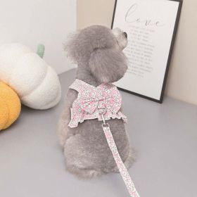 Dog Floral Dress (Color: Pink Chest Back)