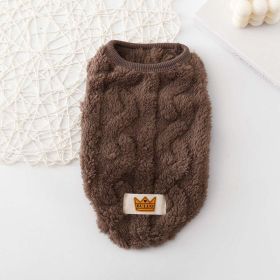 Dog Plush Vest (Color: Brown)